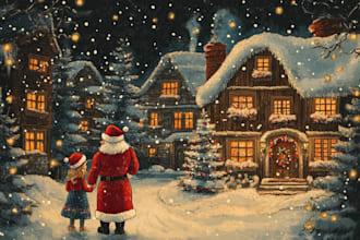design christmas card and christmas illustration