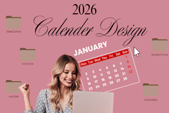 design professional 2026 printable wall desk calender digital planner tracker