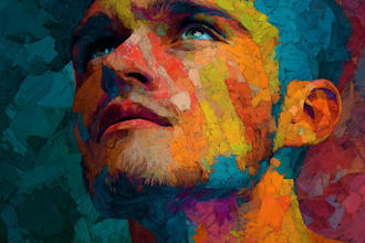 create surrelism colorful abstract portrait