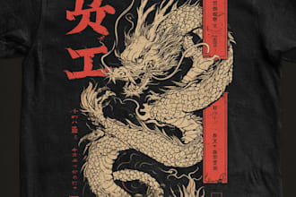 make a japanese t shirt illustration