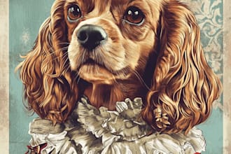 draw custom pet portrait or animal art
