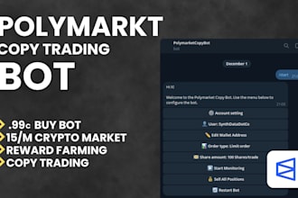 build polymarket copy trade, crypto, reward farming bot