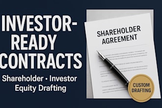 draft investor ready shareholder and investment contracts for your company