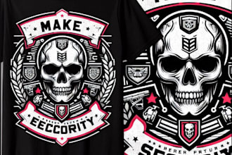make custom t shirt skull security logo
