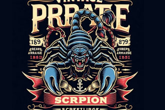 do high quality irate scorpion logo t shirt design