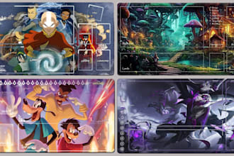 create custom tcg playmat, for your card game, yugioh, pokemon, board game, mtg