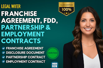 legal writer for franchise agreement, fdd, partnership and employment contracts