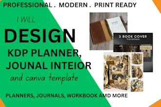 design KDP planner, journal interior and canva templates