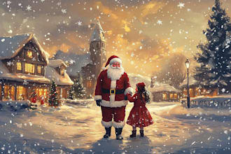 draw christmas illustrations for anything
