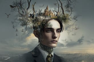 illustrate a surreal landscape or city drawing