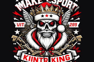 make original high quality killer santa king logo and t shirt design