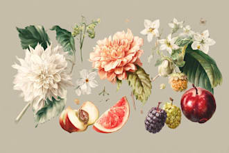 create fancy botanical illustration