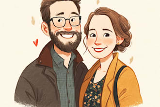 draw couple portrait illustration from photo