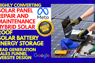 generate solar panel repair maintenance leads and build wordpress website