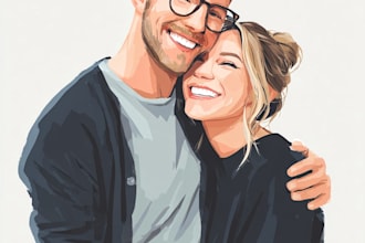 design couple portrait illustration