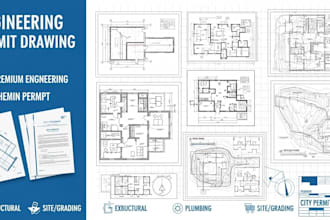 do city approved permit drawing structural mep hvac plumbing site grading plan
