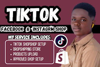 tiktok, facebook and instagram shop setup for shopify dropshipping stores