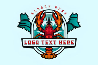 design modern lobster logo with t shirt design