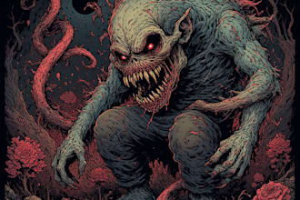 paint sinister horror villain or monster artwork