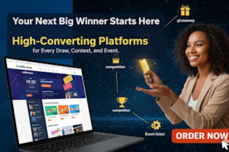 build raffle draw website, competition website, giveaway or event ticket website