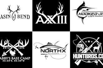 design outdoors, adventure, mountain hiking, hunting,fishing,travel logo for you