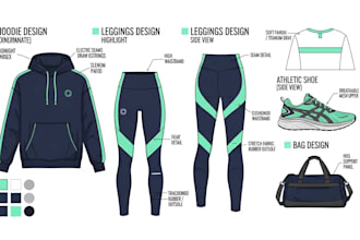 design custom hoodie, leggings, bags, and shoe for your brand or collection