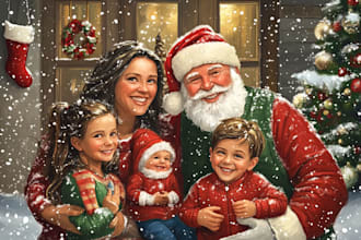draw unique christmas illustration