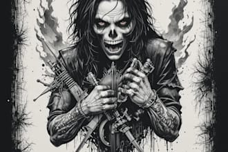 make metal, punk, hardcore, horror tshirt designs