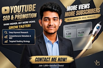 do expert youtube seo, promotion and channel growth