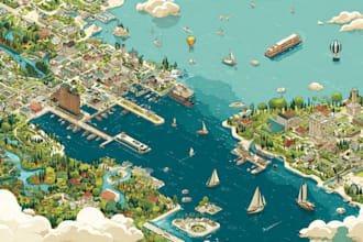 design unique vector map illustrations