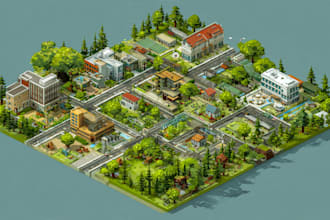do isometric event map illustrations