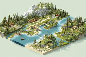 draw a unique vector or isometric map
