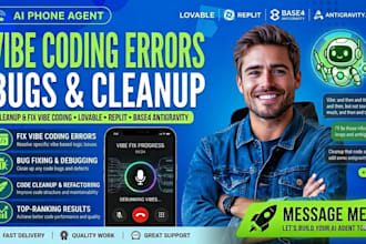fix vibe coding errors, bug fix cleanup your lovable, replit, base44 antigravity
