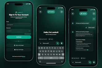 design ai app UI UX, android, ios UI, web app UI, ai chatbot, agent design