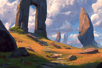 digitally paint fantasy landscape
