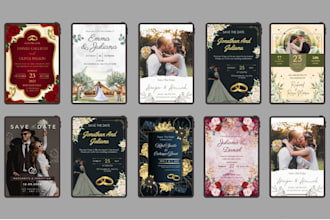 create beautiful and modern wedding invitation photos