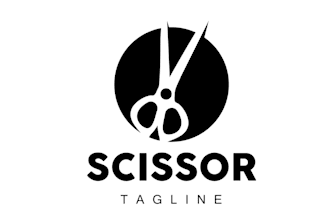 design a creative tailor scissors logo with and concept