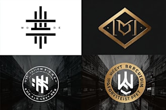 do minimalist initial monogram and urban clothing logo