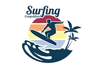 create wonderful excellent surfing logo design