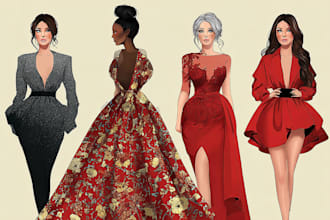 make gorgeous detailed fashion illustration and tech drawing