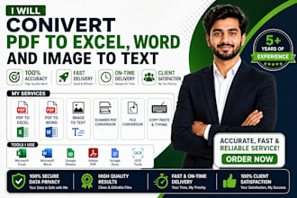convert pdf to excel, pdf to word and image to text conversion