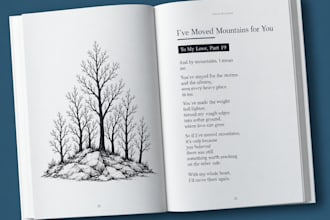 do poetry book formatting, poetry journal design, book cover and KDP formatting
