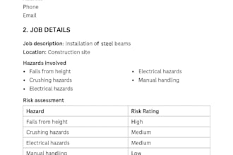 do rams, method statement, jsa, safety policies, safety plan