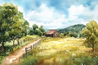 draw original watercolor landscape or architecture art