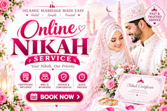 professional online nikah with wali, witnesses certificate