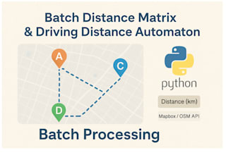 batch geocode addresses and calculate driving distance using mapbox osrm
