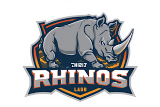 design a bold and professional rhino logo for your brand