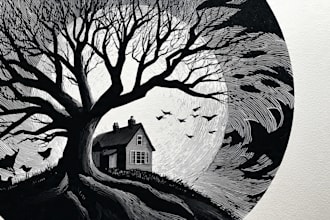 create awesome linocut illustration art