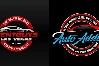 do modern auto detailing car wash auto repair or vintage logo design for brand