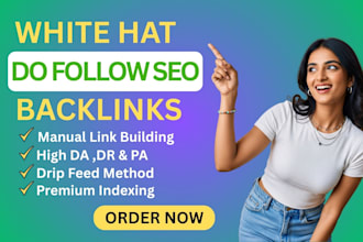 build high da SEO backlinks with manual white hat link building service